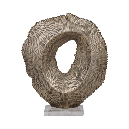 Golden Antique Gold Sculpture 39cm on Marble Base