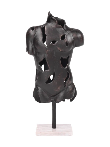 Chelsea Torso Antique Black Aluminium Sculpture 58cm