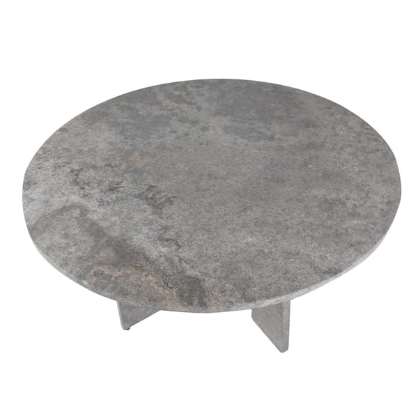 150cm round grey travertine tabletop on Mayfair dining table