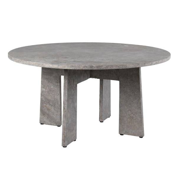 Mayfair grey travertine round dining table 150cm
