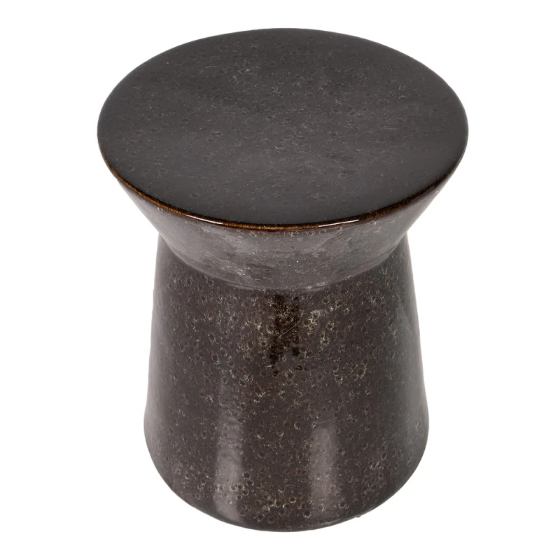 Kew Espresso decorative ceramic stool with sculptural curved form