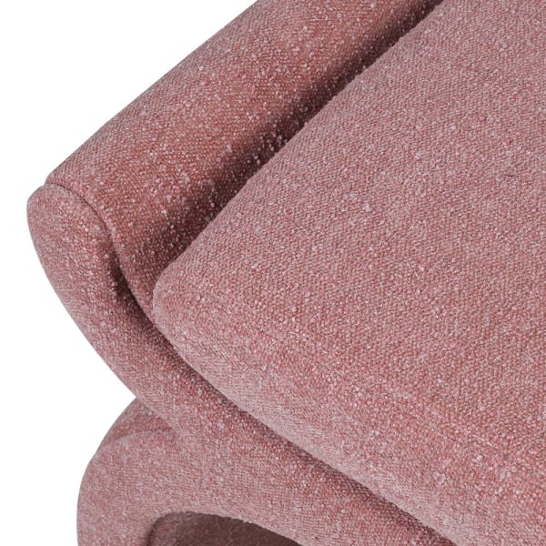 Close-up of blush pink upholstery on Luxury Pink dressing table stool