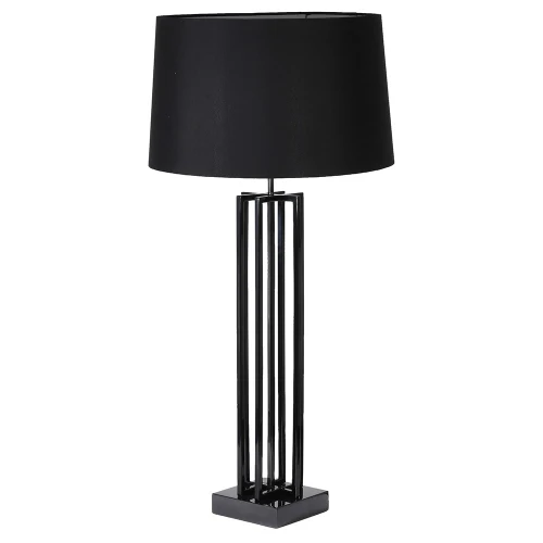 Eaton Black Tall Table Lamp 105cm – Stainless Steel & Linen