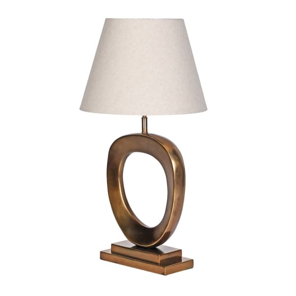 Richmond gold table lamp 83cm with linen shade