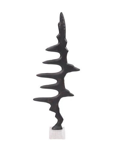 Pulse Abstract Aluminium Sculpture 68cm on Marble Base
