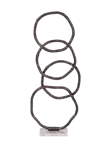 Evren Abstract Ring Sculpture 77cm on Marble Base