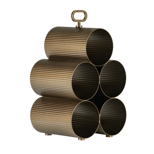 Primrose 5 Bottle Wine Rack – Smoked Gold