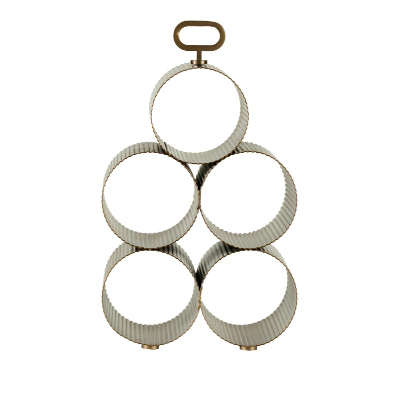 Primrose metal wine rack with ribbed iron finish