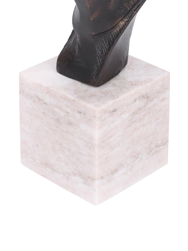 Pale marble base of Mayfair Hound dog sculpture