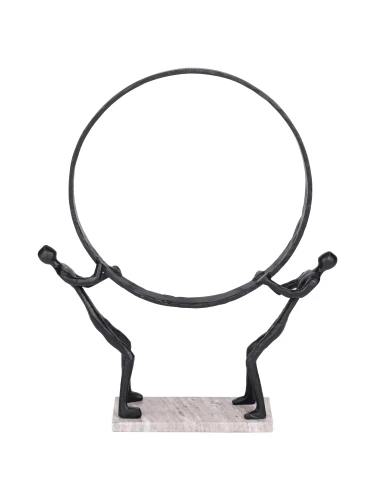 Balance Black Abstract Sculpture 61cm on Marble Base