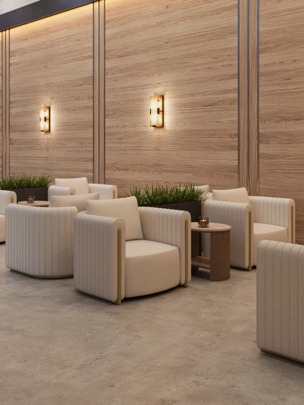 Dorchester Cream lounge chair in a contemporary interior