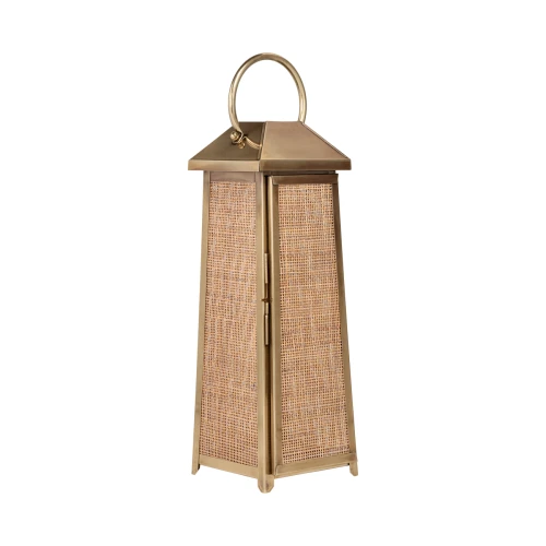 Belgravia Rattan Lantern 77cm – Antique Brass
