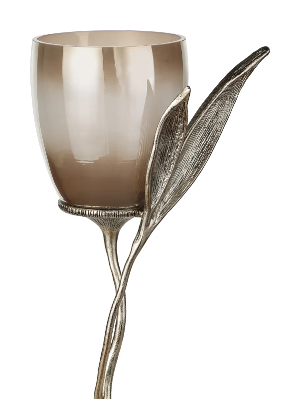 Chesham 70cm decorative glass candle holder for console table