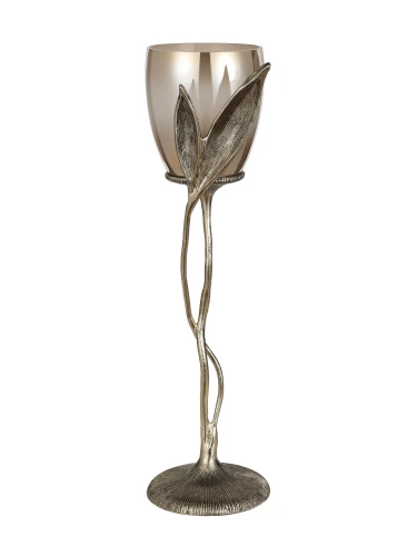 Chesham Tall Glass Hurricane Candle Holder 70cm – Antique Gold