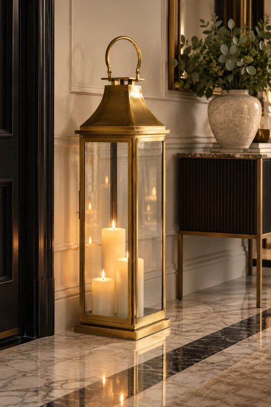 Sloane Brass Lantern - Grand 115 cm, Golden Finish