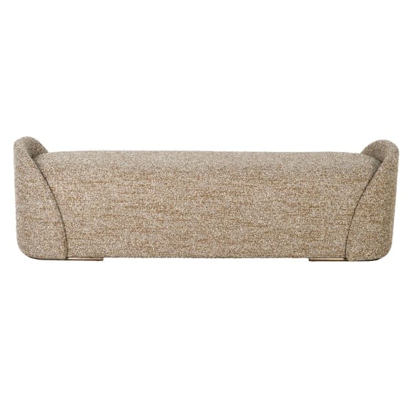 Luna upholstered bench with softly curved ends