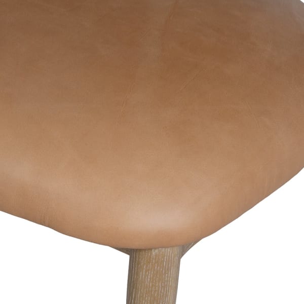 Leather seat detail on Camden bench