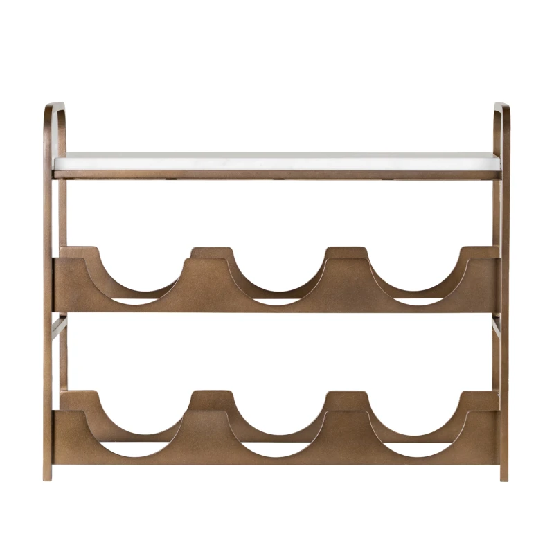 Primrose Marble 6 bottle wine rack with white marble top