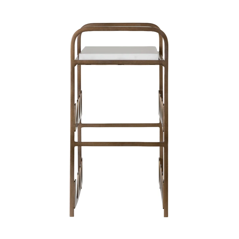 Compact 6 bottle wine rack in Antique Gold and marble