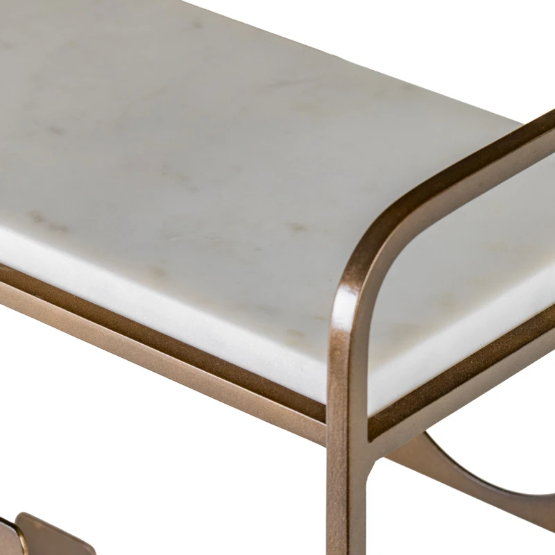 White marble top detail on Primrose wine rack