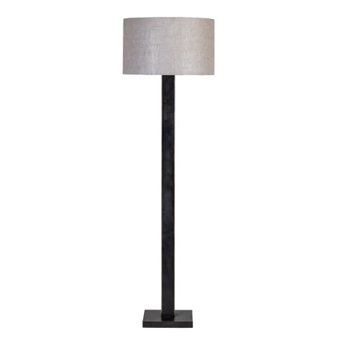 Linton Simple Black Floor Lamp 173cm with Fabric Shade