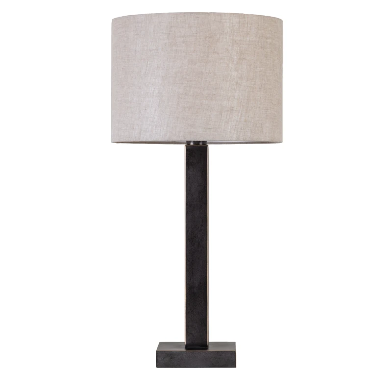 Linton Simple black table lamp 70cm with fabric shade