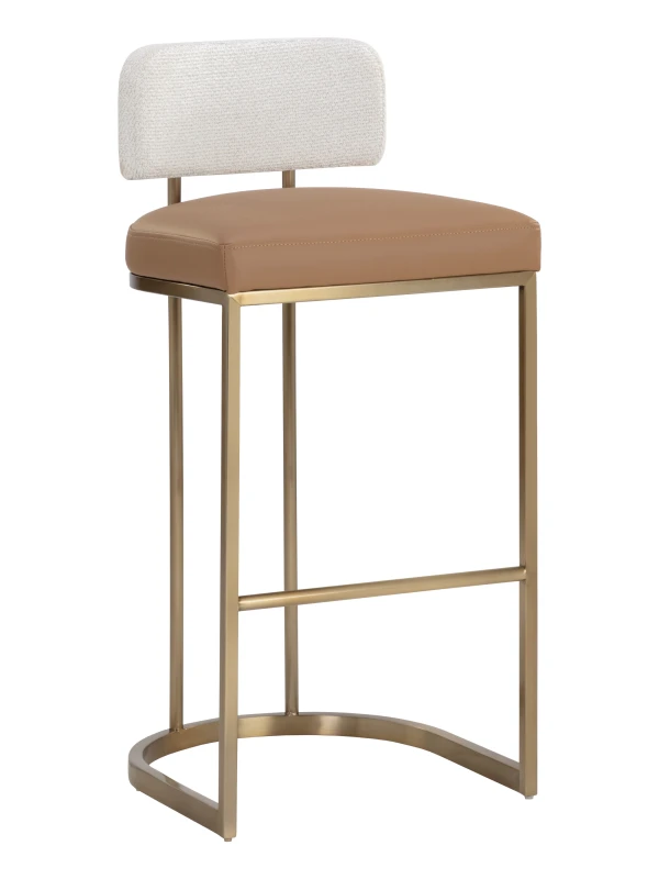 Larissa cognac faux leather bar stool 96cm