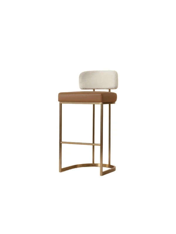 Larissa cognac faux leather bar stool 96cm