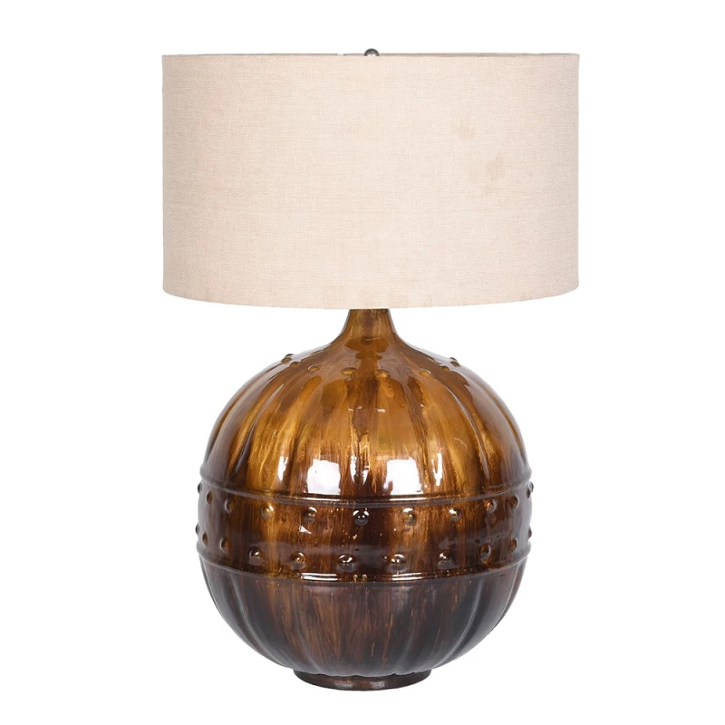 Amberley amber table lamp 70cm with linen shade