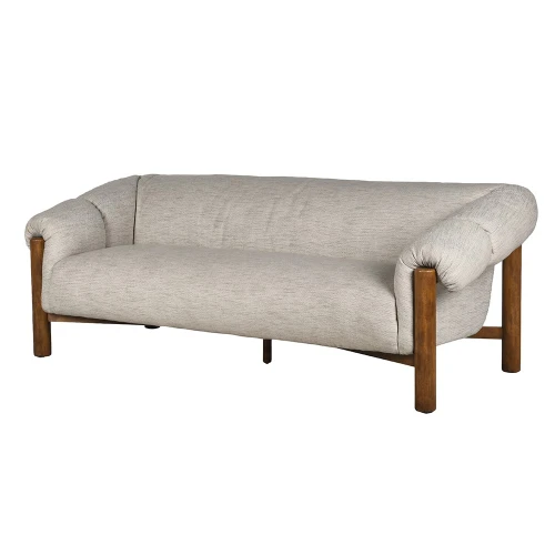 Marlowe Beige 3 Seater Sofa 220cm – Wooden Frame