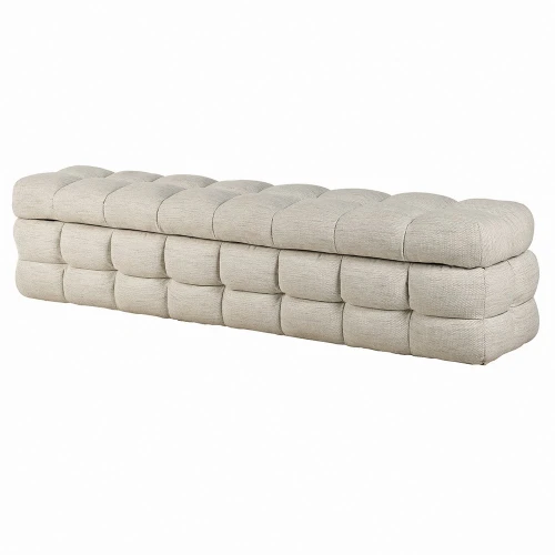 Marlowe Upholstered Storage Bench 200cm – Natural Beige