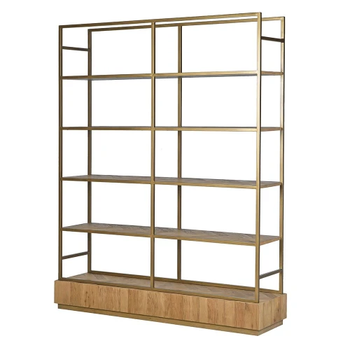 Belmont Reclaimed Oak Shelving Unit 201cm – Iron Frame