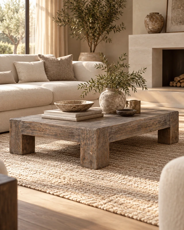 Reclaimed Wood Coffee Table – English Pine, 160 cm Rectangular Top