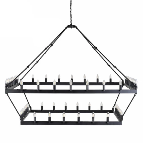Belgravia Grand Black Metal Chandelier 160cm