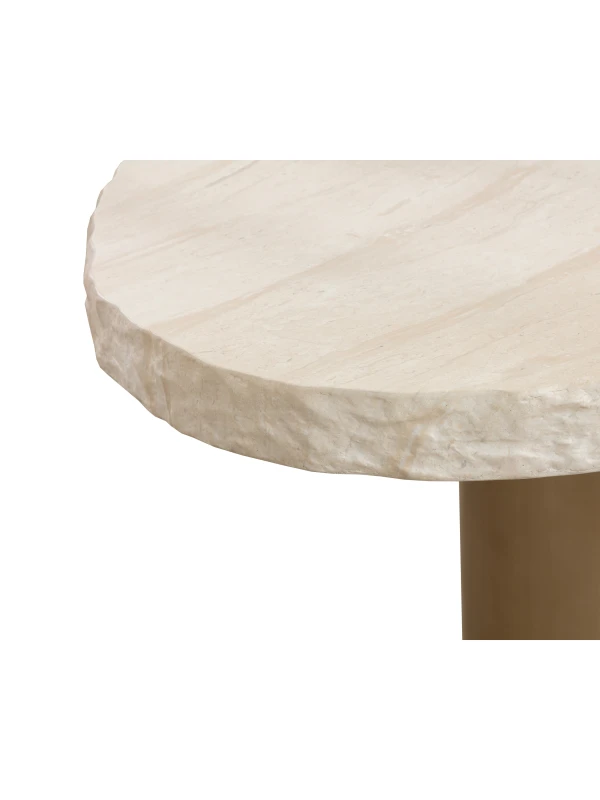 Close-up of Oreste travertine effect tabletop