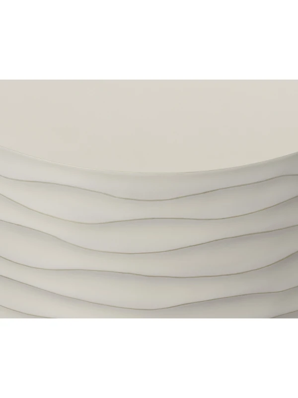 Close-up of sculpted ridges on Aldwych Cream coffee table