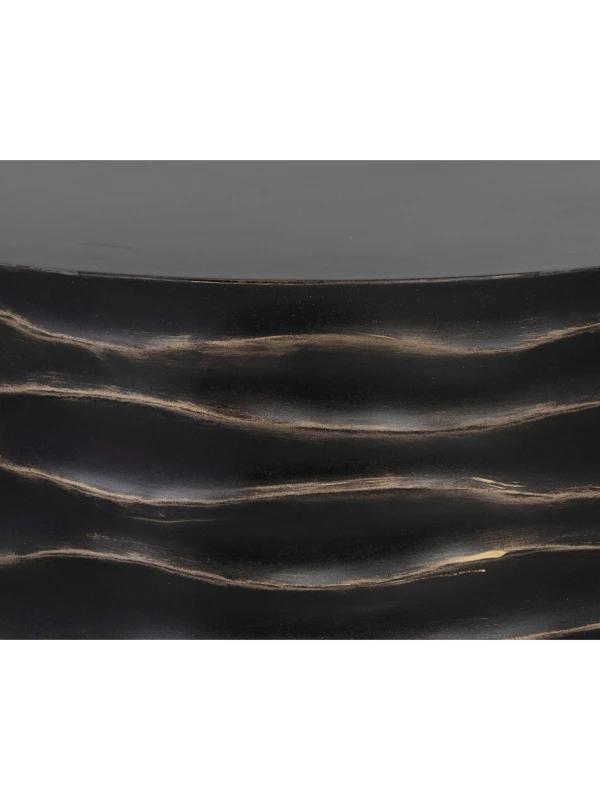Close-up of sculpted ridges on Aldwych Black coffee table