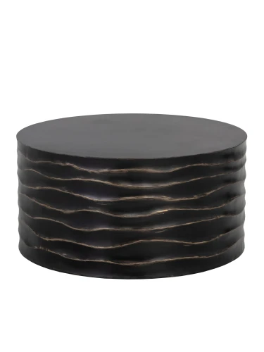 Aldwych Black Round Coffee Table 82cm – Sculptural GFRC Design