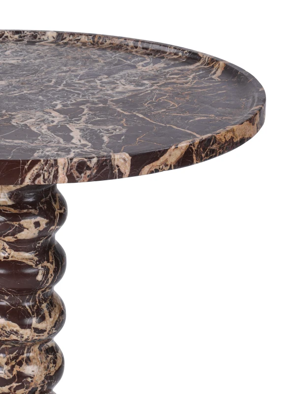 Round marble side table 40cm for living room