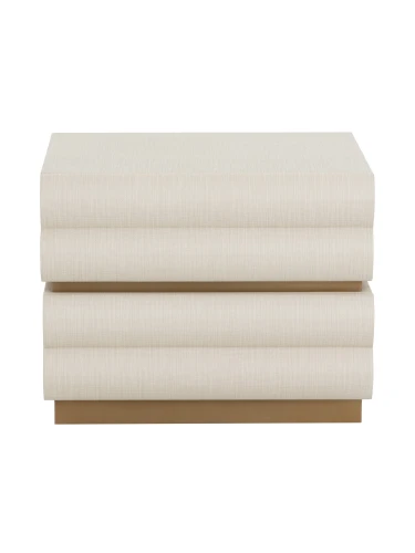 Kensington Cream Raffia Bedside Table with Drawers 61cm