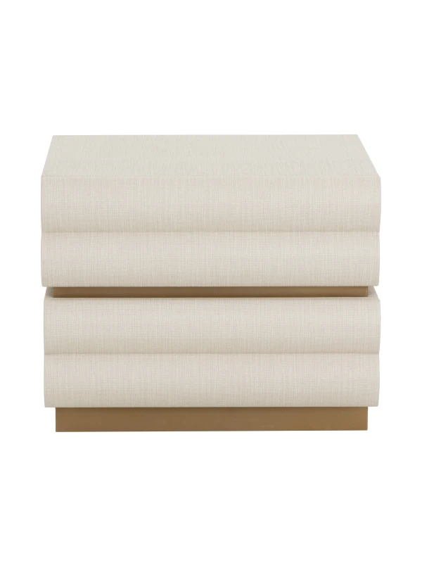 Kensington Cream Raffia Bedside Table 61cm