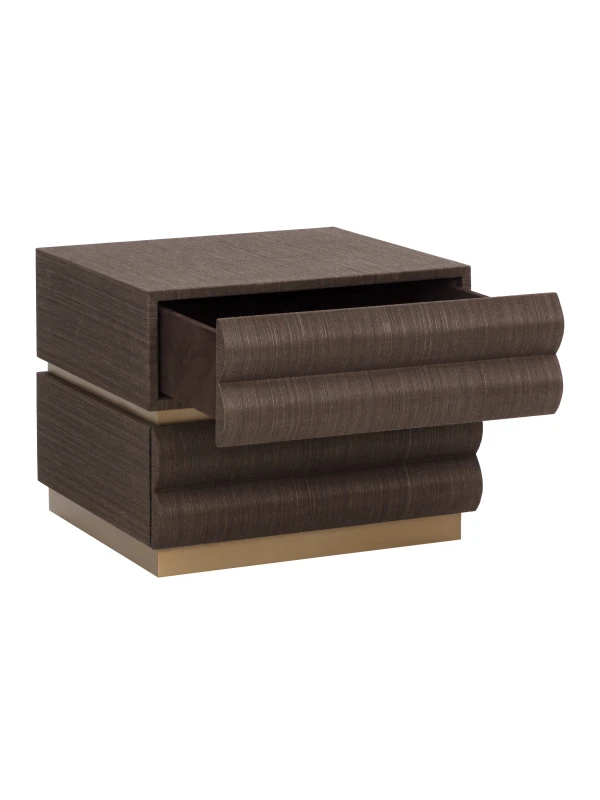 Kensington bedside table with sculptural drawer fronts