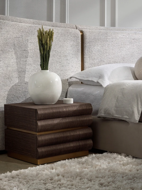 Kensington Chocolate bedside table in elegant bedroom