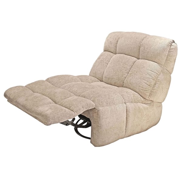 Beige swivel recliner chair with footrest