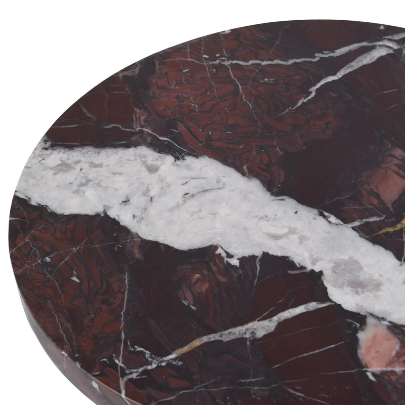 Natural burgundy marble with white and grey veining