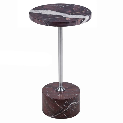 Redcliffe Burgundy Marble Side Table 53 cm