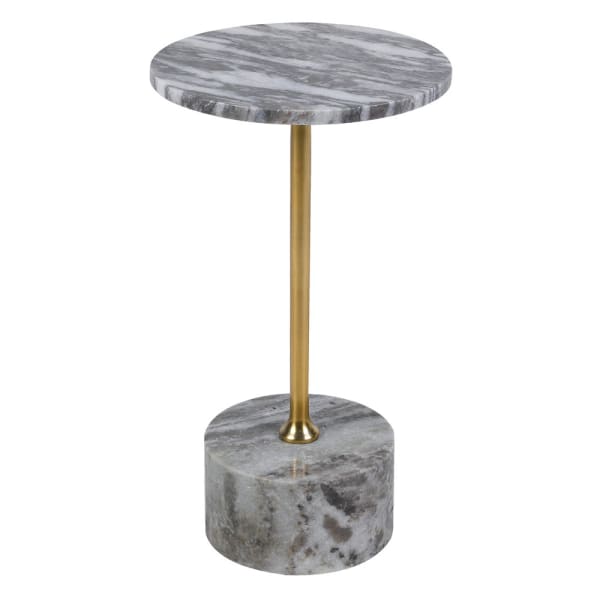 Redcliffe grey marble side table with gold-toned aluminium stem