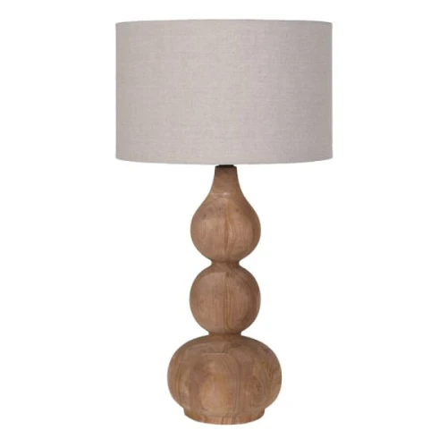 Wycliffe Large Mango Wood Table Lamp 85 cm – Linen Shade