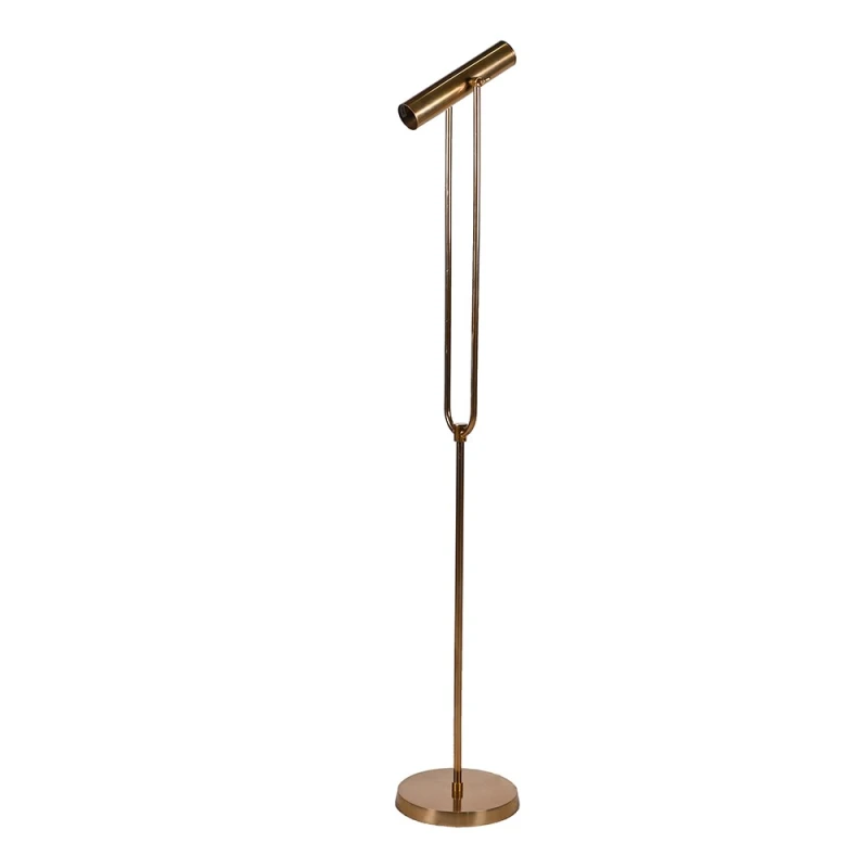 Langford Brass contemporary metal floor lamp with circular base