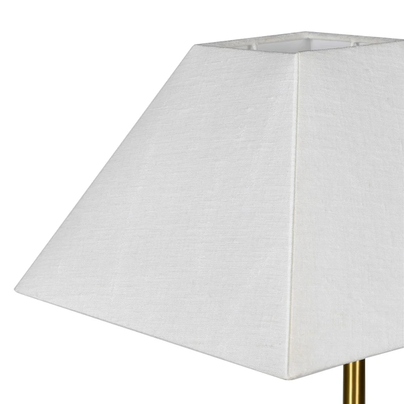 Light linen shade of the Bramwell brass floor lamp showing the fabric texture